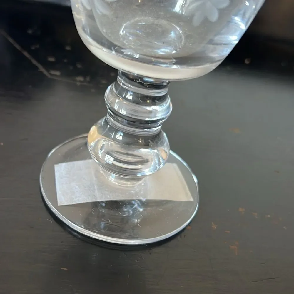 Pottery Barn Etched Glass Tumbler & Goblet